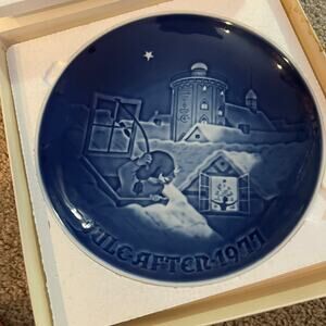 Copenhagen Porcelain Plate Jule After 1977 Copenhagen Christmas
